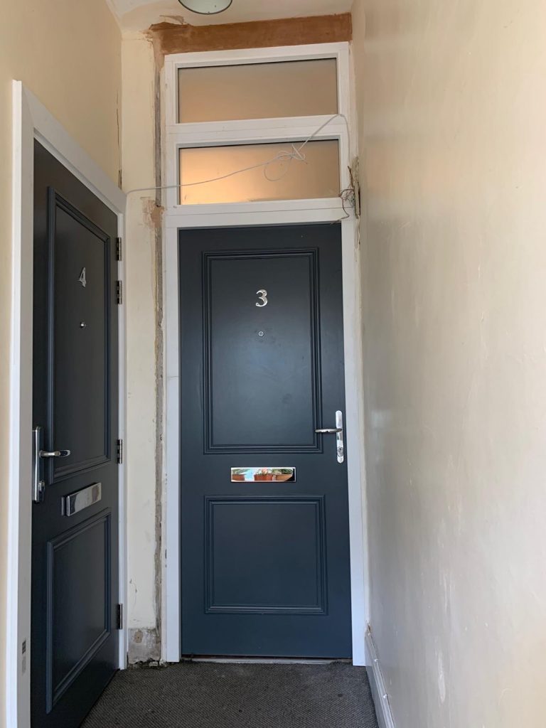 Fire rated flat front doors