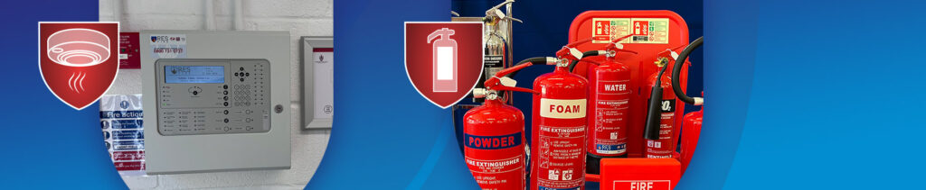 Dual fire extinguisher and fire alarm system servicing and maintenance
