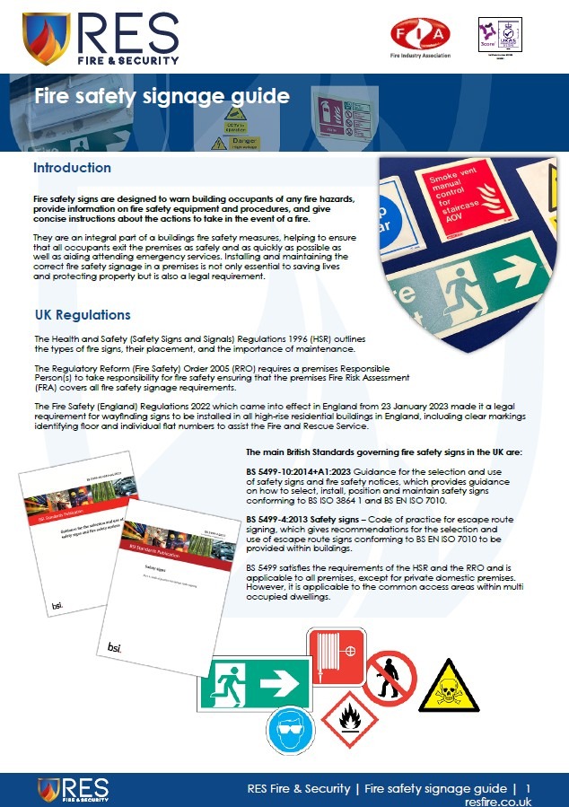 RES fire safety signage guide